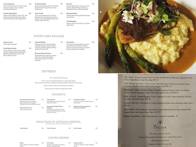 Bijoux Menu