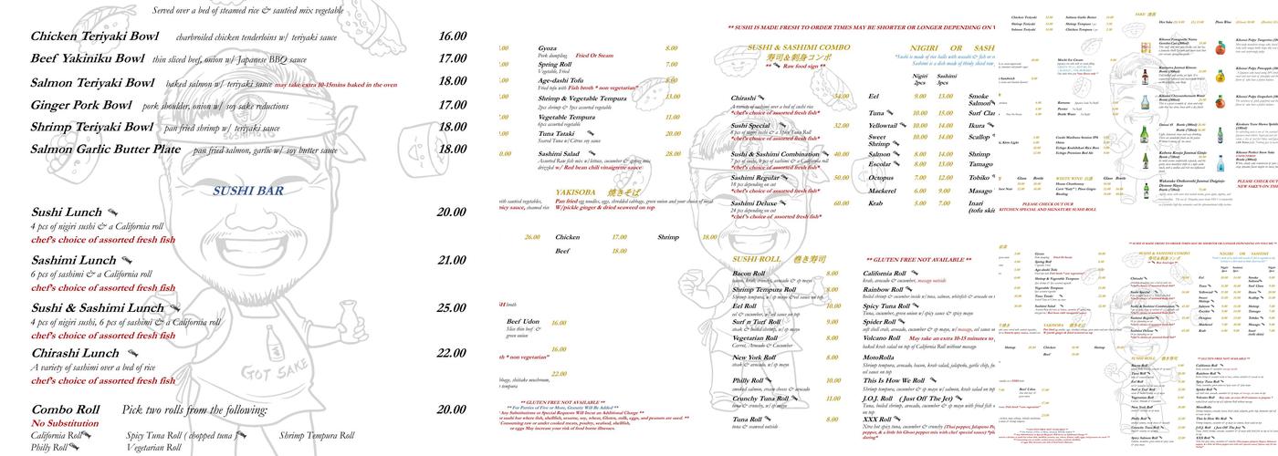SUSHIMOTO Menu
