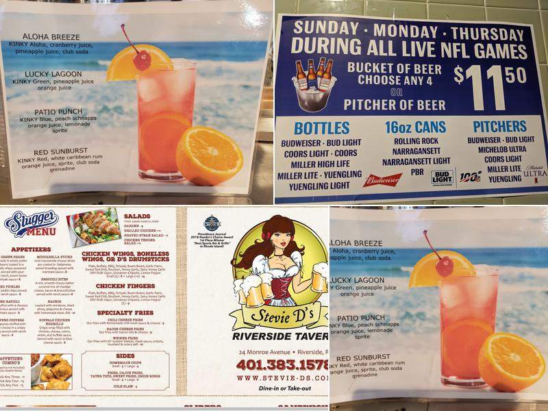 Stevie D's Riverside Tavern Menu