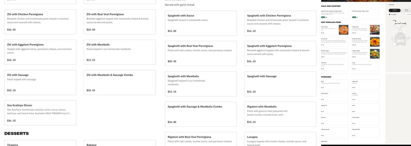 New England Pizza Menu