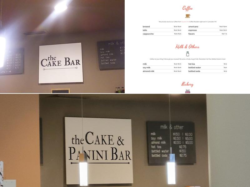 the Cake Bar Menu