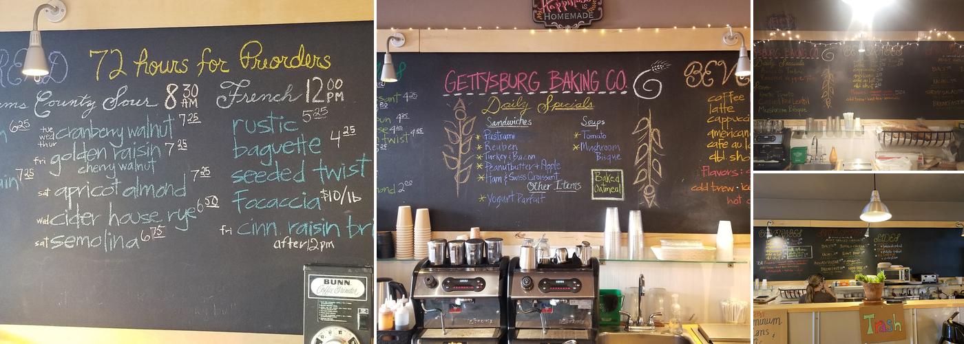 Gettysburg Baking Co. Menu