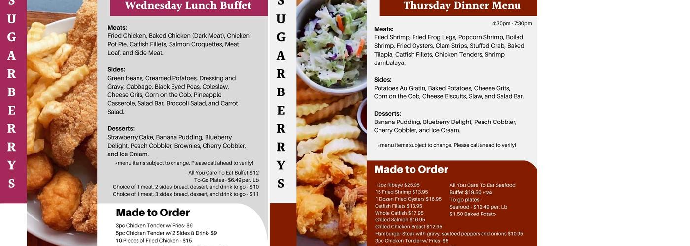 SUGARBERRYS Menu