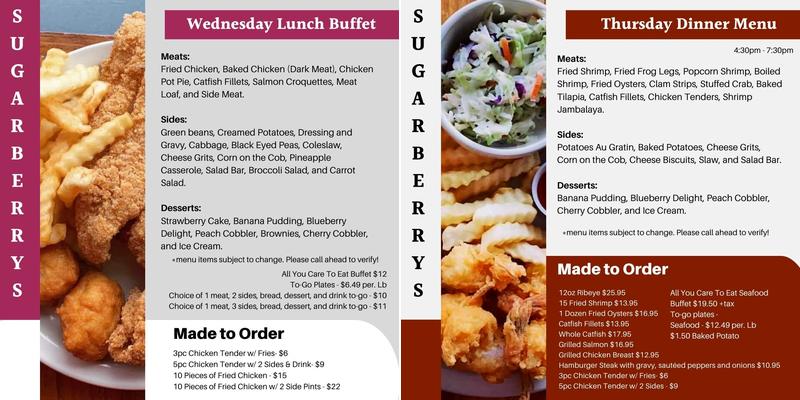 SUGARBERRYS Menu