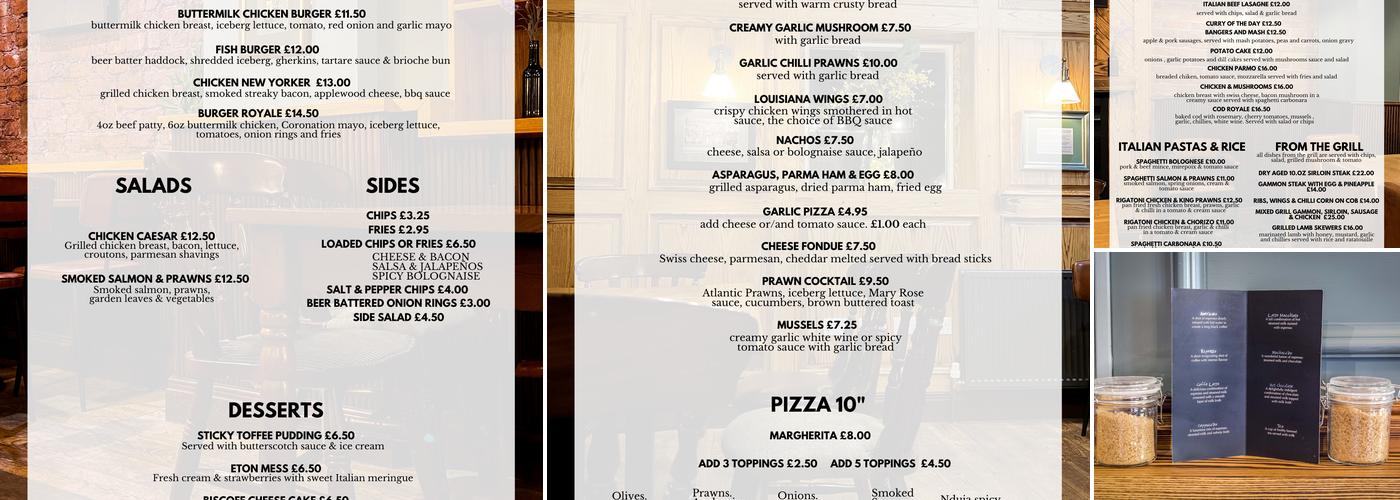 St Nicholas Arms Menu
