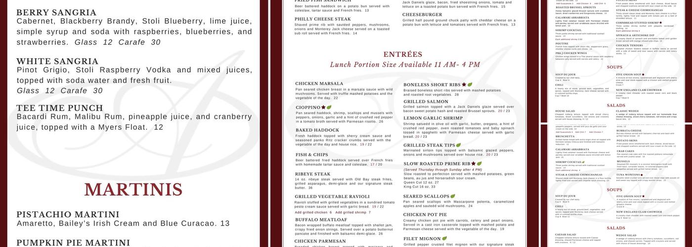 Stagecoach Grille Menu