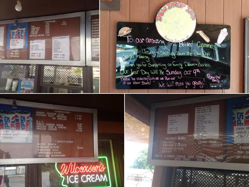 Dew Drop Rv Park Menu
