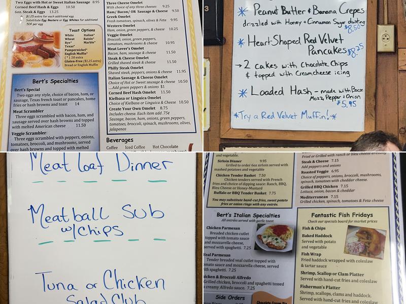 Bert's Breakfast & Lunch Menu