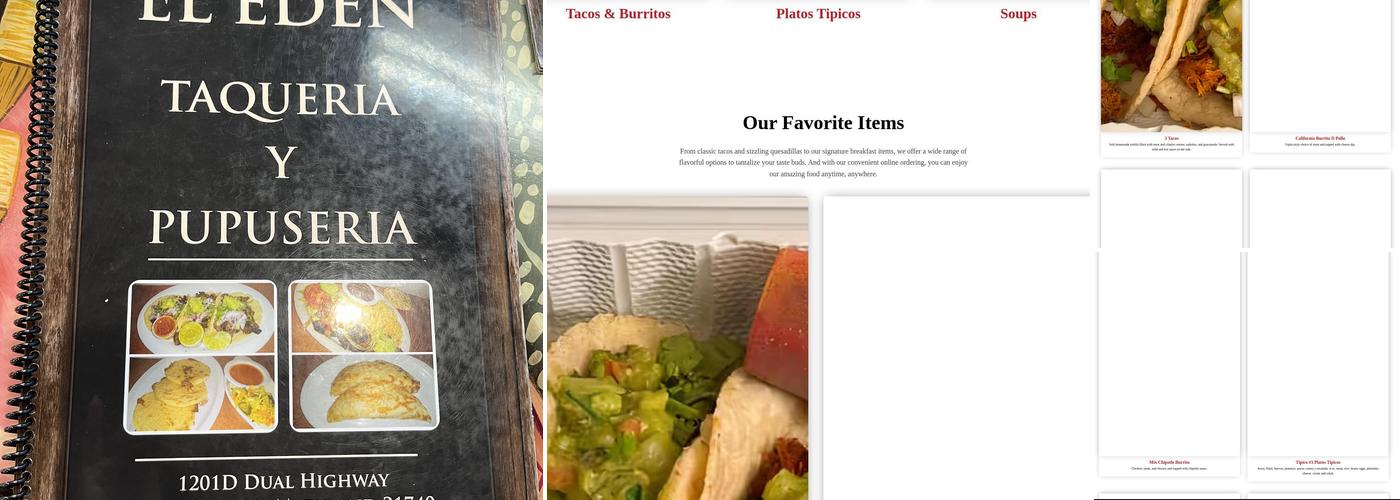 El Eden Latin Restaurant Menu