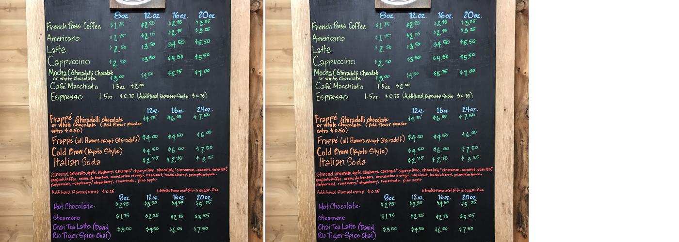 Fishtail Grind Menu