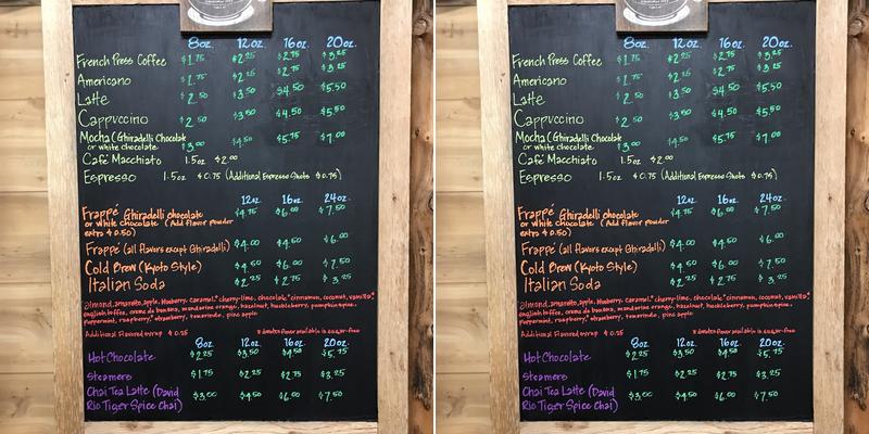 Fishtail Grind Menu