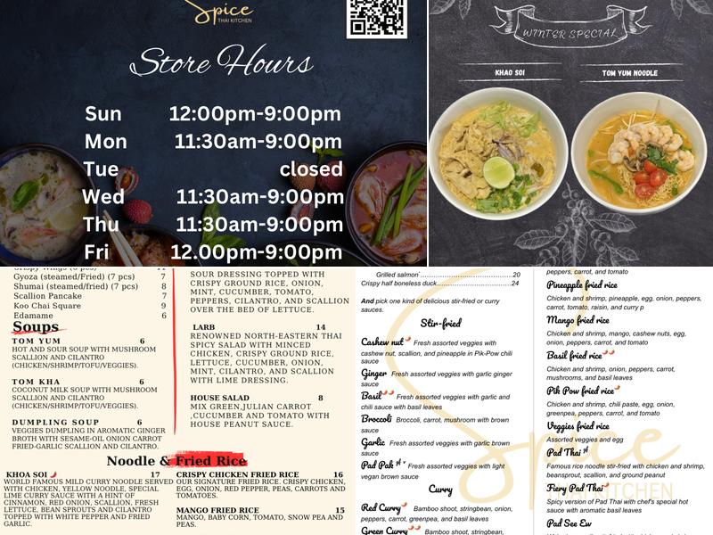 Spice Thai Kitchen Menu