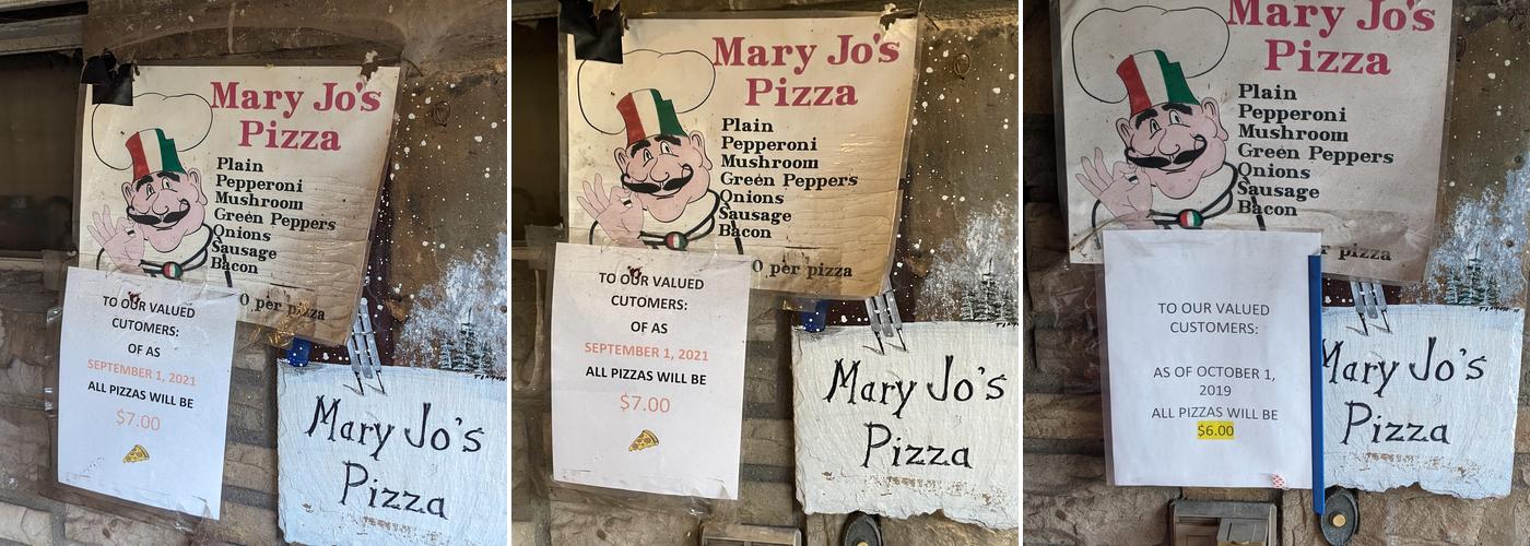 Mary Jo's Pizzeria Menu