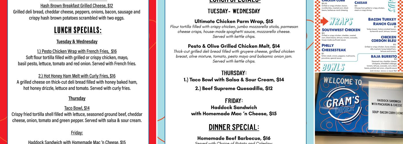 Gram's Diner Menu