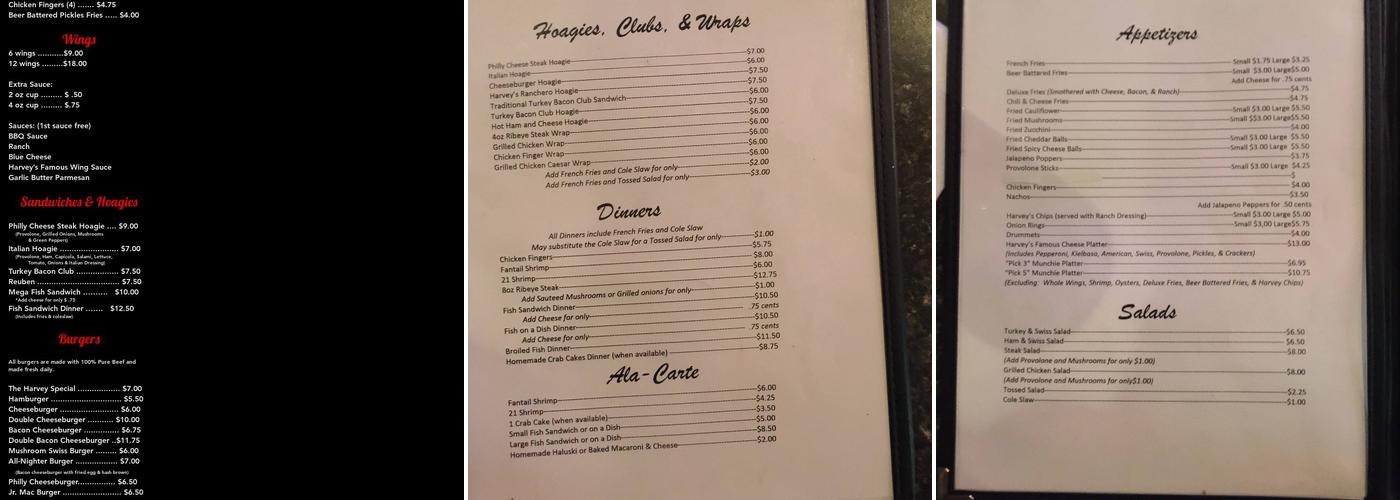 Harvey Wilner's Village Tavern Menu
