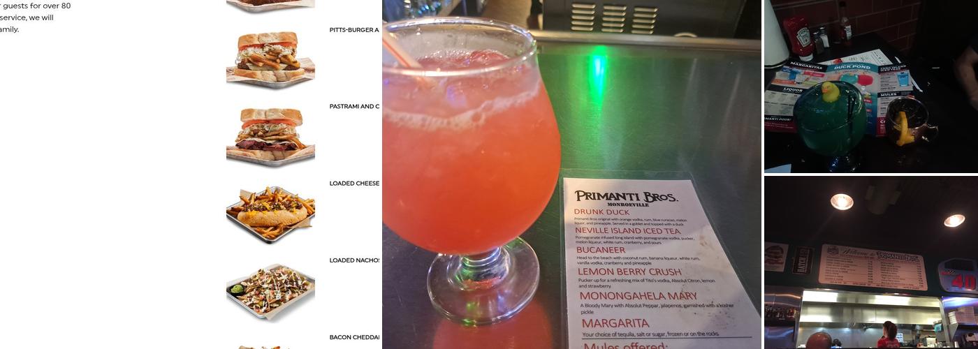 Primanti Bros. Restaurant and Bar Menu