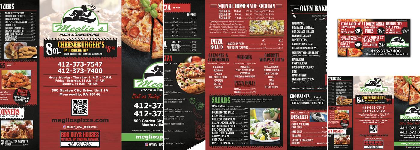 Meglio's Pizza & Sandwiches Menu