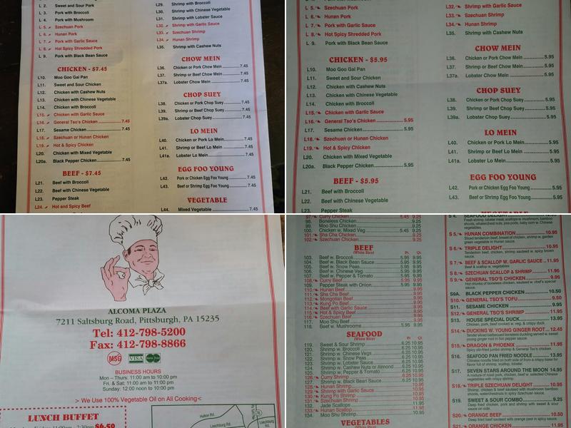 Chef Chen Menu