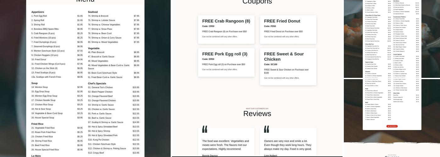 Double Happiness Menu