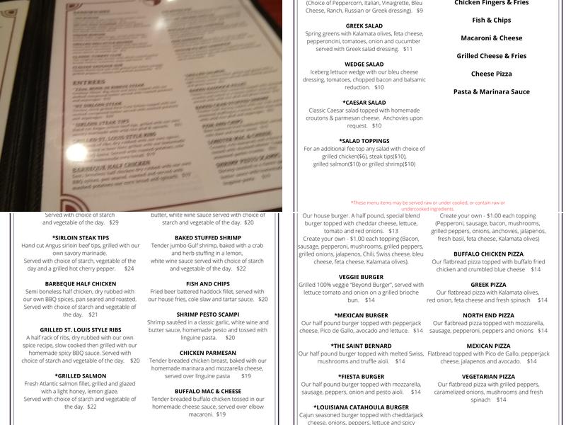 Brown Dog Restaurant Menu