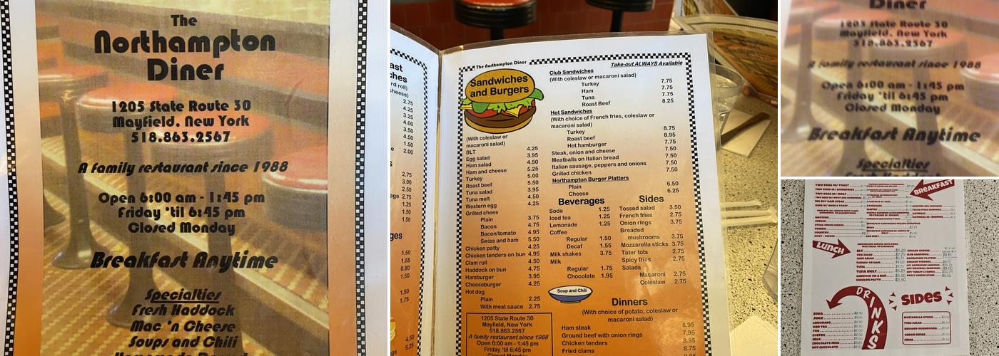 Northampton Diner Menu