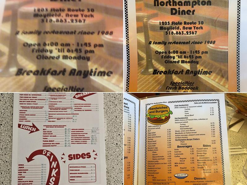 Northampton Diner Menu