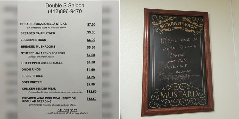 Double S Saloon Menu