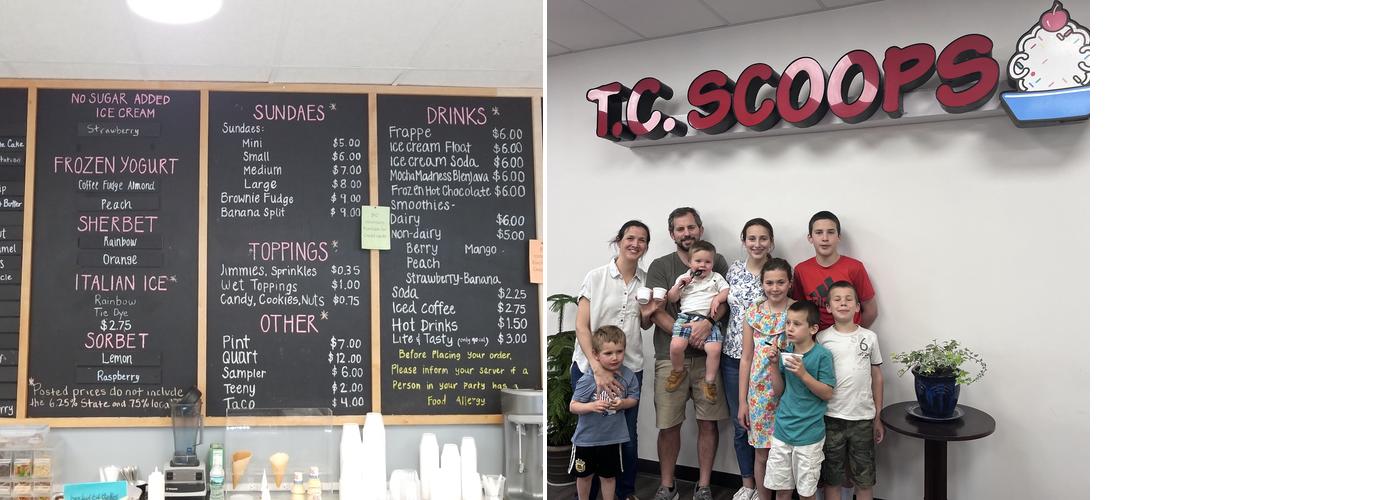 T.C. Scoops Menu