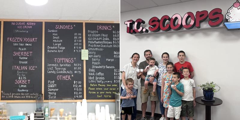 T.C. Scoops Menu