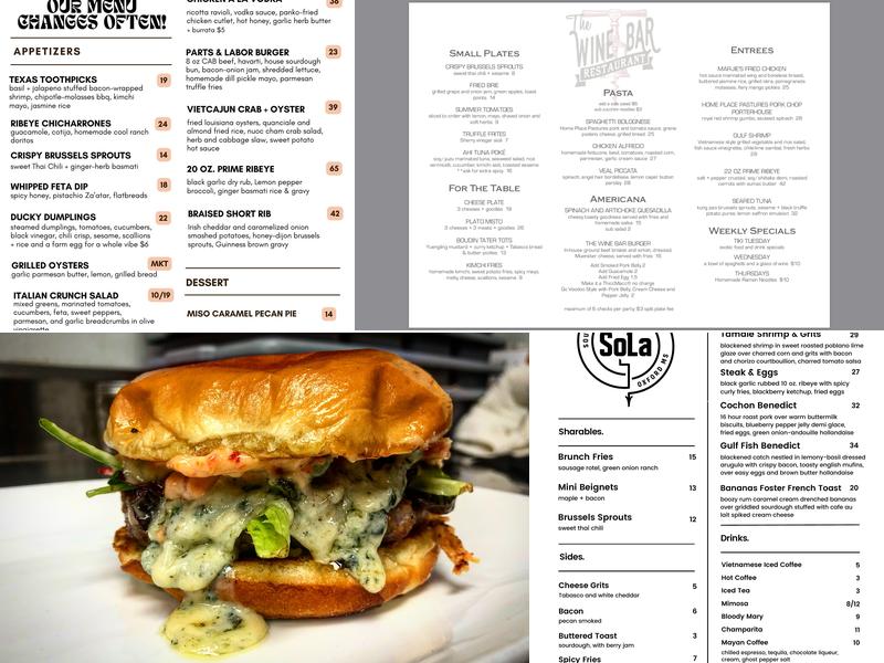 SoLa Menu