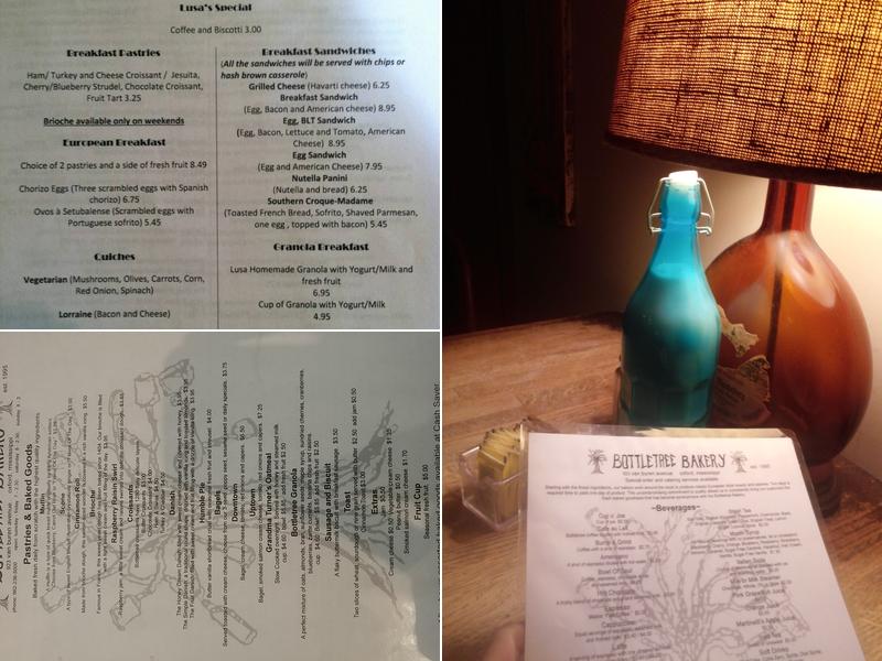 Bottletree Bakery Menu