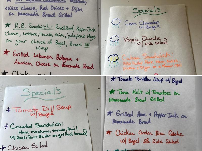 Middlebury Bagel Menu