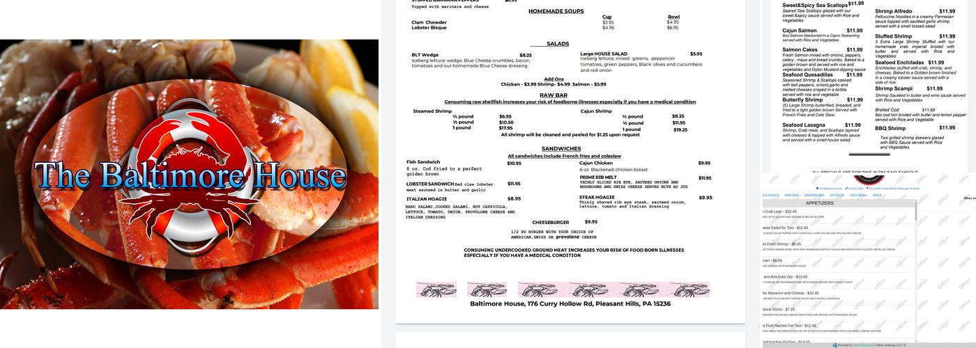 Baltimore House Menu