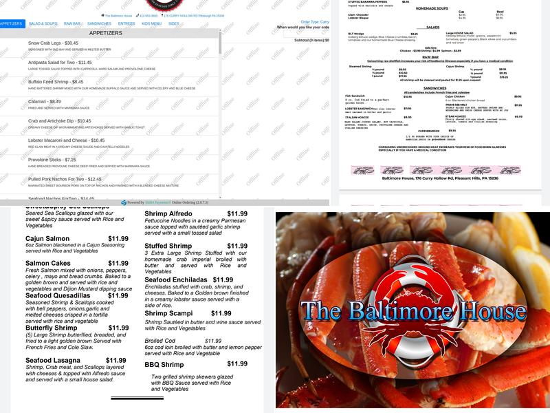 Baltimore House Menu