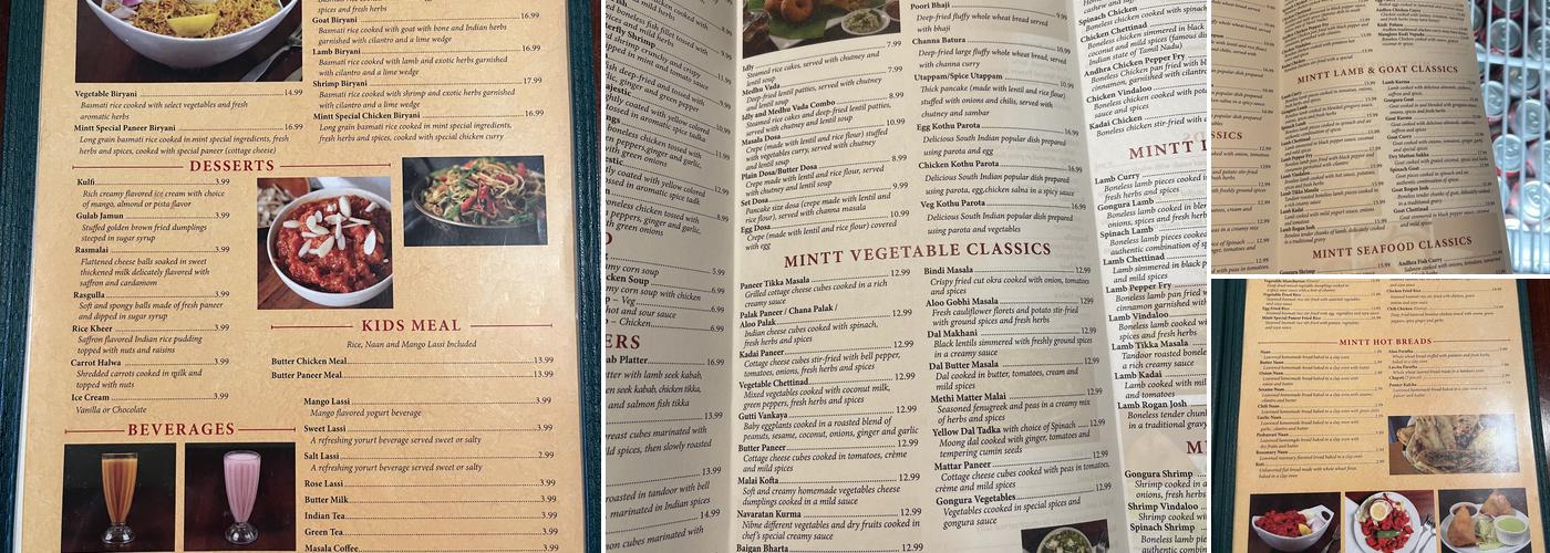 Mintt Indian Cuisine Monroeville Menu