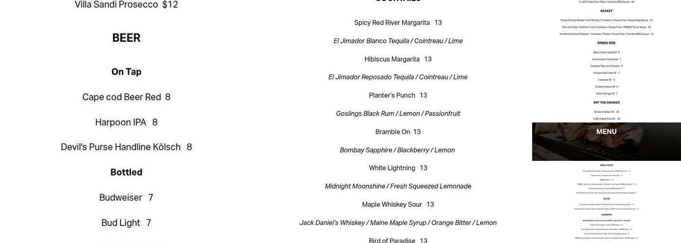 Red River BBQ Menu