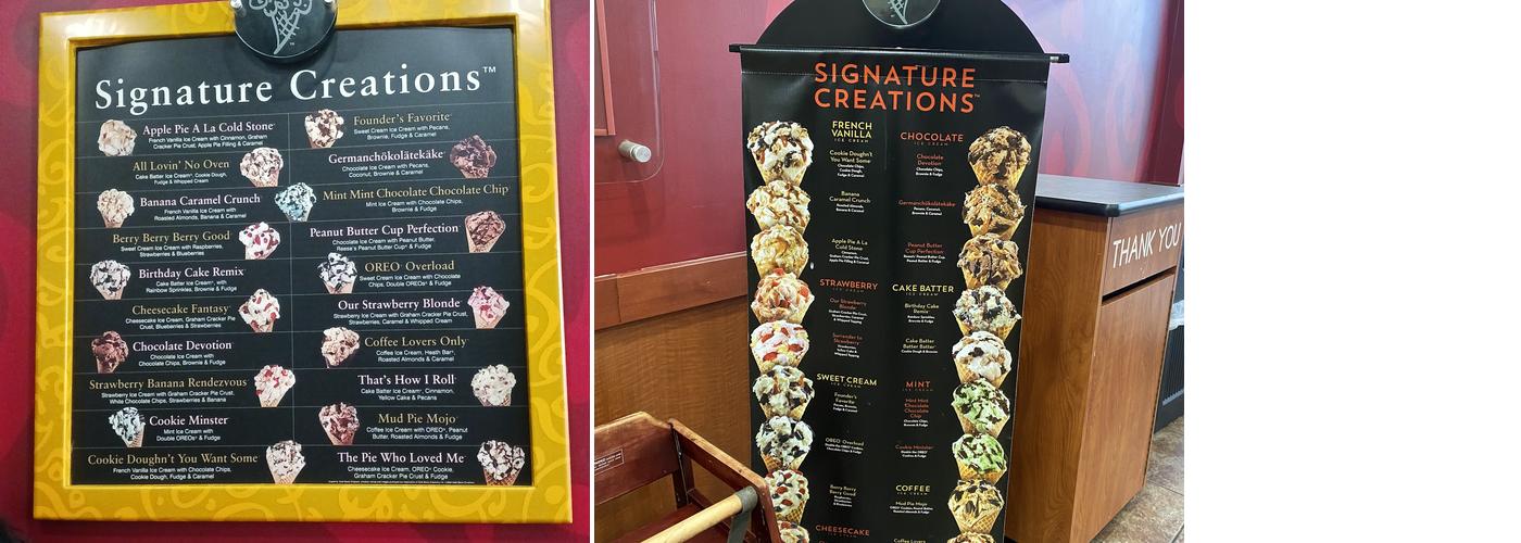 Cold Stone Creamery Menu
