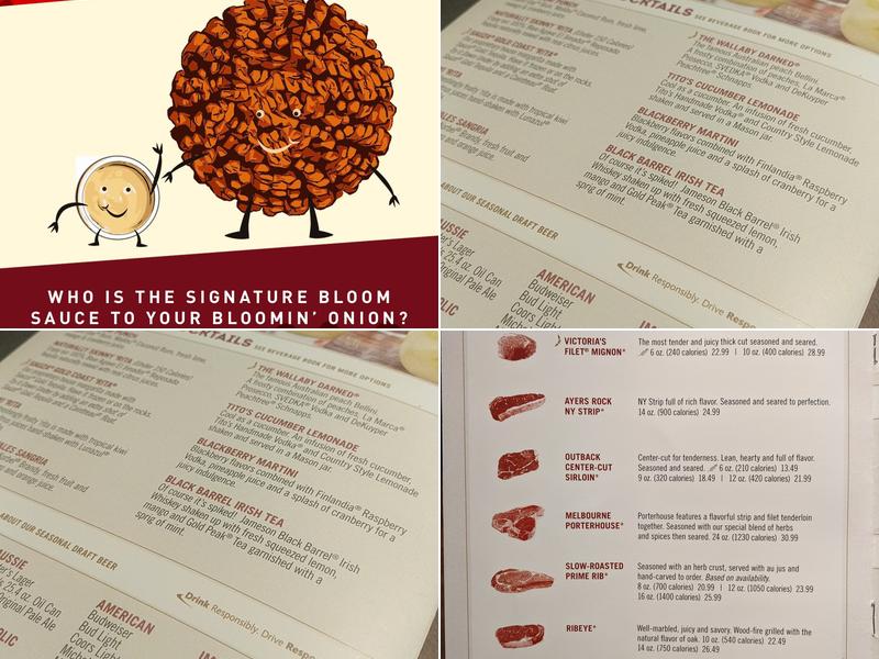 Outback Steakhouse Menu