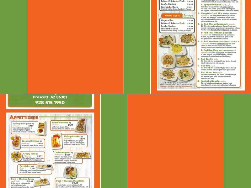 Chai's Thai Prescott Menu