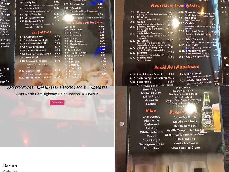 Sakura Menu