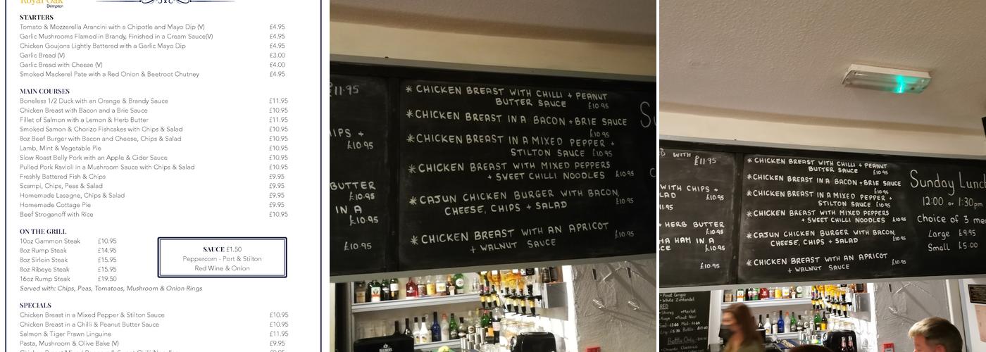 The Royal Oak Drimpton Menu