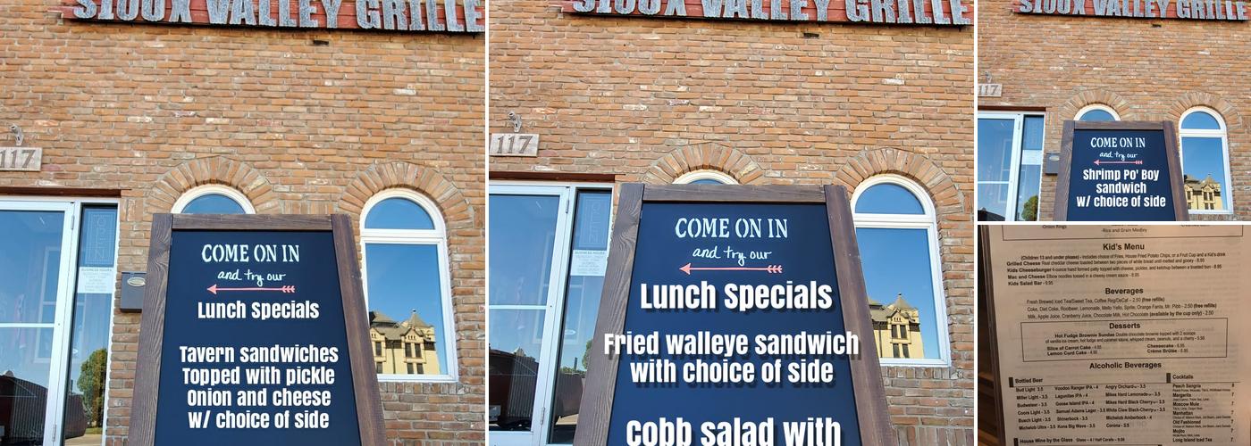 Sioux Valley Grille Menu