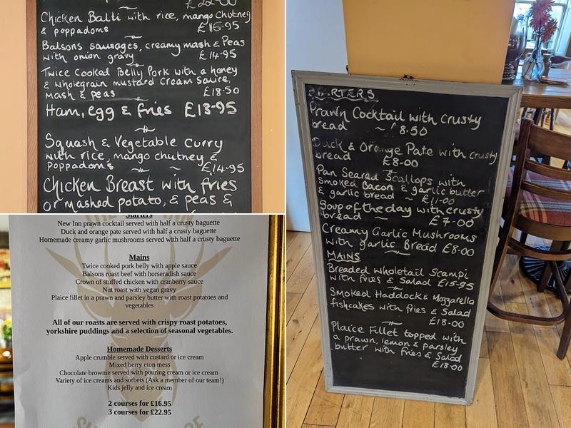 The New Inn Menu