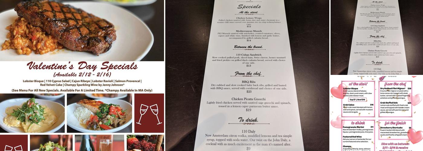 110 Grill Menu