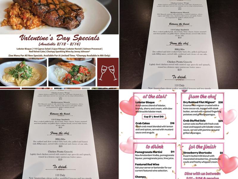 110 Grill Menu