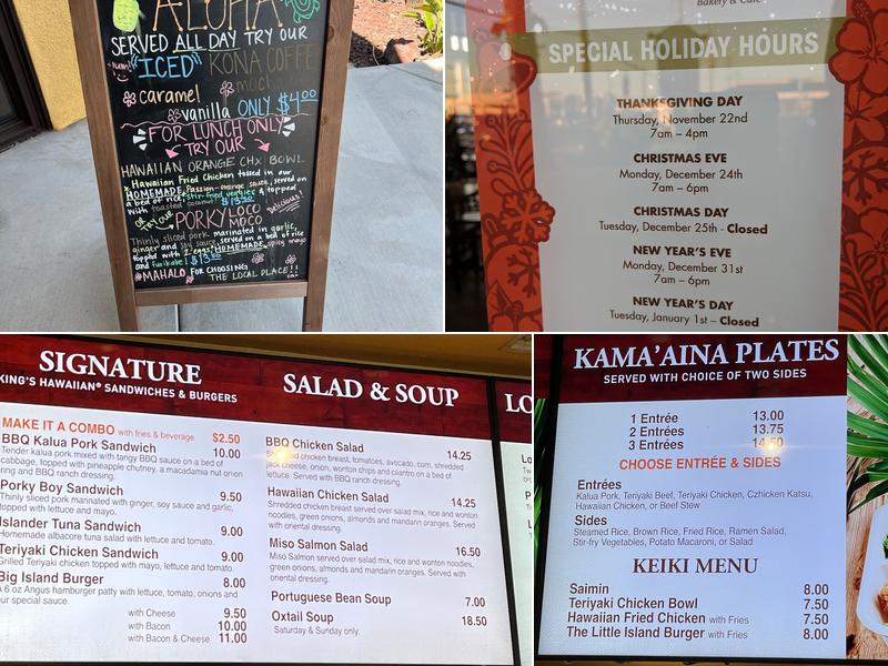 The Local Place Bakery and Cafe Menu