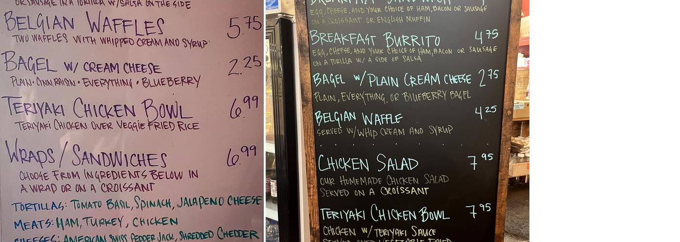 Wild West Espresso Menu