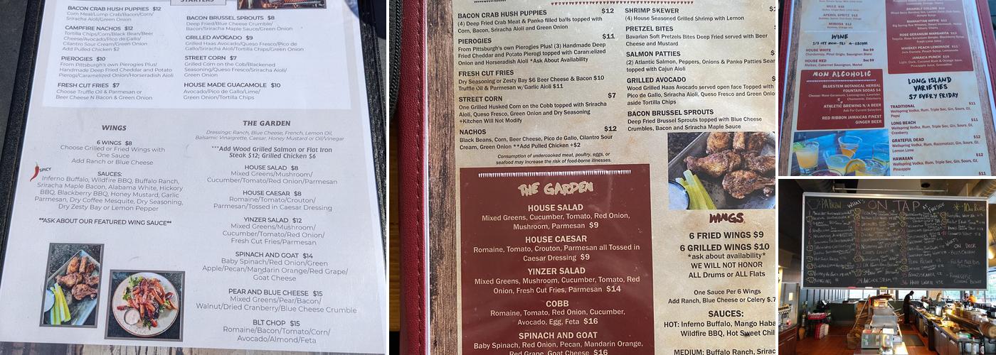 The Fire Side Public House Menu