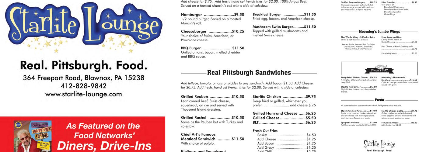 Starlite Lounge Menu