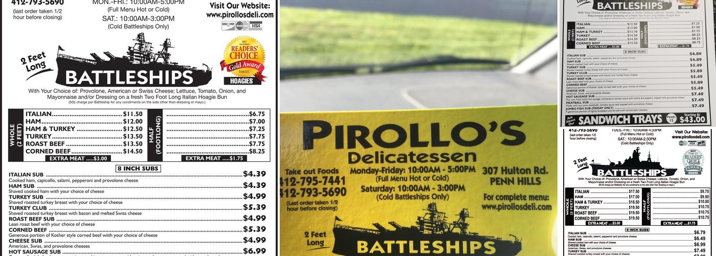 Pirollo's Delicatessen Menu